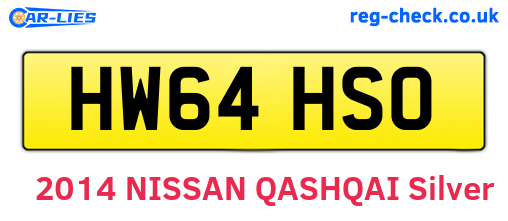 HW64HSO are the vehicle registration plates.