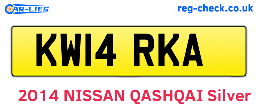 KW14RKA are the vehicle registration plates.