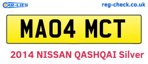 MA04MCT are the vehicle registration plates.