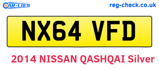 NX64VFD are the vehicle registration plates.