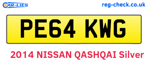 PE64KWG are the vehicle registration plates.