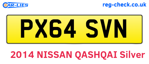 PX64SVN are the vehicle registration plates.