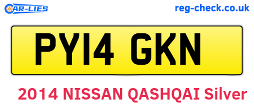 PY14GKN are the vehicle registration plates.