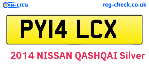 PY14LCX are the vehicle registration plates.