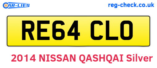 RE64CLO are the vehicle registration plates.