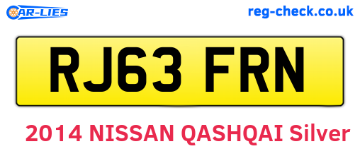 RJ63FRN are the vehicle registration plates.