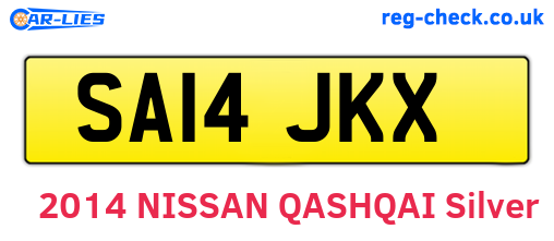 SA14JKX are the vehicle registration plates.