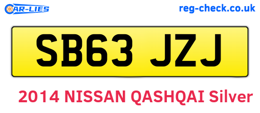 SB63JZJ are the vehicle registration plates.
