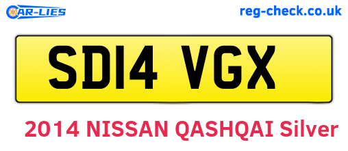 SD14VGX are the vehicle registration plates.