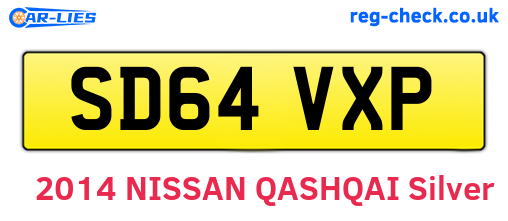 SD64VXP are the vehicle registration plates.