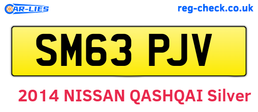 SM63PJV are the vehicle registration plates.