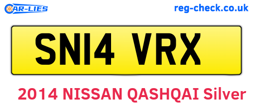 SN14VRX are the vehicle registration plates.