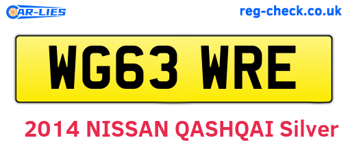WG63WRE are the vehicle registration plates.
