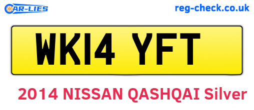 WK14YFT are the vehicle registration plates.