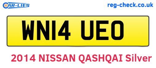 WN14UEO are the vehicle registration plates.