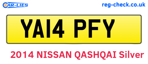 YA14PFY are the vehicle registration plates.