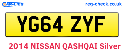 YG64ZYF are the vehicle registration plates.