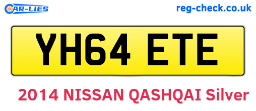 YH64ETE are the vehicle registration plates.