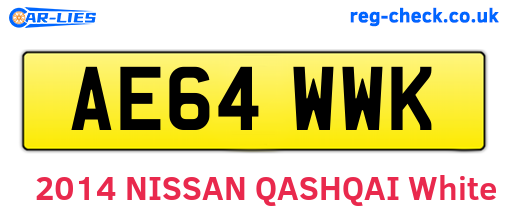 AE64WWK are the vehicle registration plates.