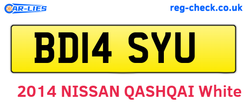 BD14SYU are the vehicle registration plates.