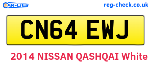 CN64EWJ are the vehicle registration plates.