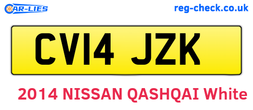 CV14JZK are the vehicle registration plates.