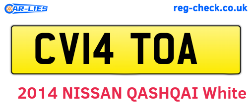 CV14TOA are the vehicle registration plates.
