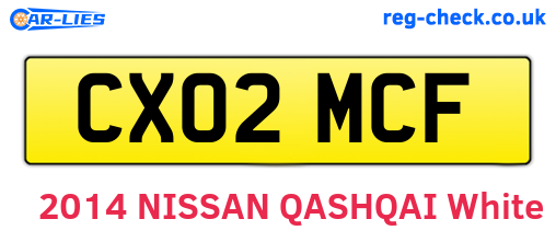 CX02MCF are the vehicle registration plates.