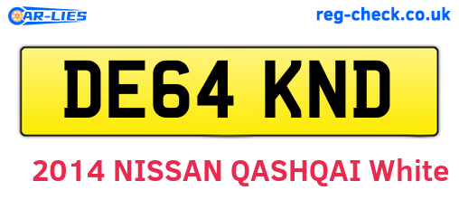 DE64KND are the vehicle registration plates.