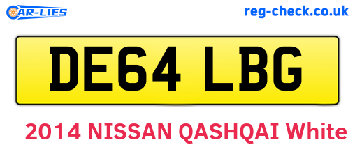 DE64LBG are the vehicle registration plates.
