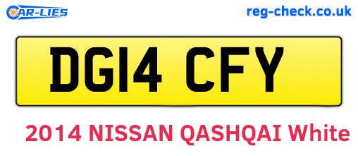 DG14CFY are the vehicle registration plates.