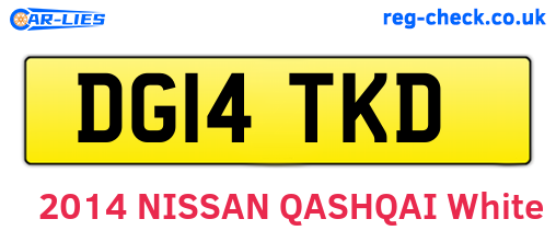 DG14TKD are the vehicle registration plates.
