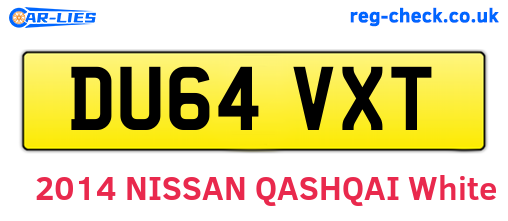 DU64VXT are the vehicle registration plates.