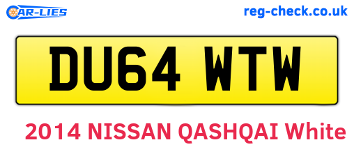 DU64WTW are the vehicle registration plates.