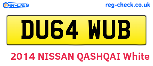 DU64WUB are the vehicle registration plates.