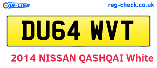 DU64WVT are the vehicle registration plates.