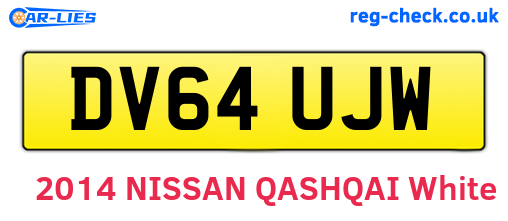 DV64UJW are the vehicle registration plates.