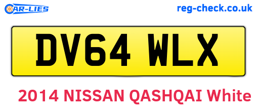 DV64WLX are the vehicle registration plates.