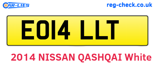 EO14LLT are the vehicle registration plates.