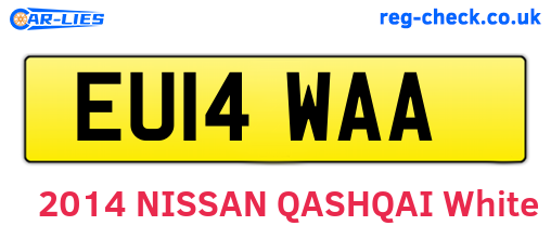 EU14WAA are the vehicle registration plates.