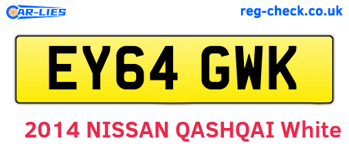 EY64GWK are the vehicle registration plates.