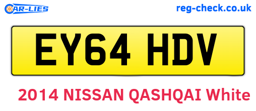 EY64HDV are the vehicle registration plates.