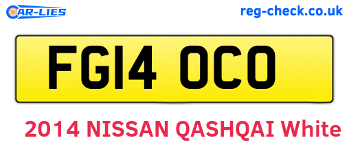 FG14OCO are the vehicle registration plates.