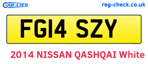 FG14SZY are the vehicle registration plates.