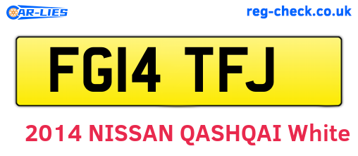 FG14TFJ are the vehicle registration plates.