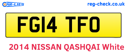 FG14TFO are the vehicle registration plates.