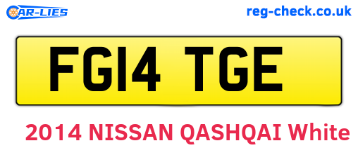 FG14TGE are the vehicle registration plates.