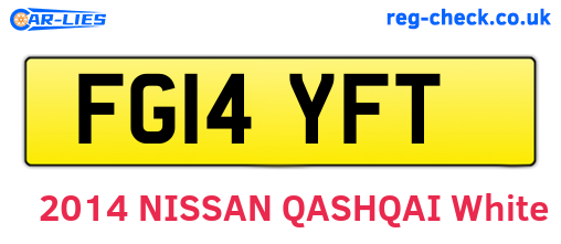 FG14YFT are the vehicle registration plates.