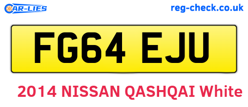 FG64EJU are the vehicle registration plates.