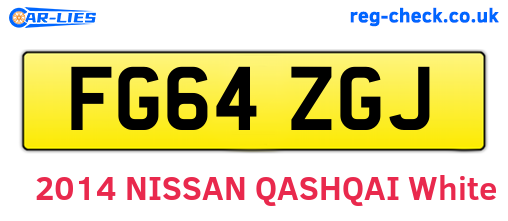 FG64ZGJ are the vehicle registration plates.